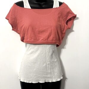 Taunt brand Coral Crop Top & Tank set XL